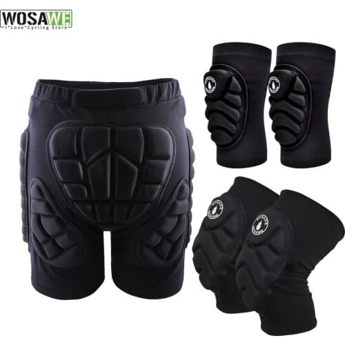 WOSAWE Outdoor Sports Ski Skate Snowboard Protection Skiing Protector Knee Pads Skating Protective Hip Padded Shorts