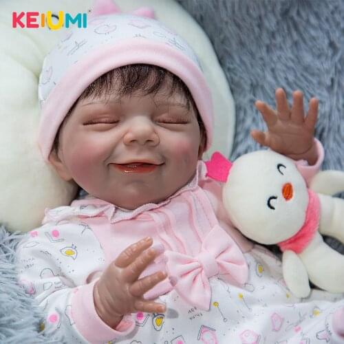 KEIUMI Sleep Doll 20Inch Reborn Baby Newborn Alive Cloth Body Soft Touch For Kid Birthday Surprise Xmas Gift