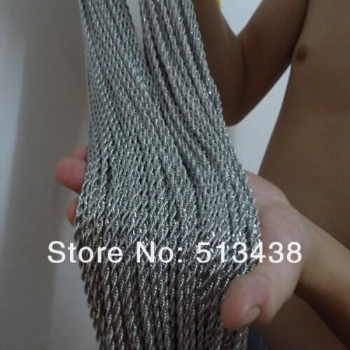 Free DHL 100 meters hot sale High polished Stainless Steel 4mm rope chain.jewelry finding DIY necklace in Bulk