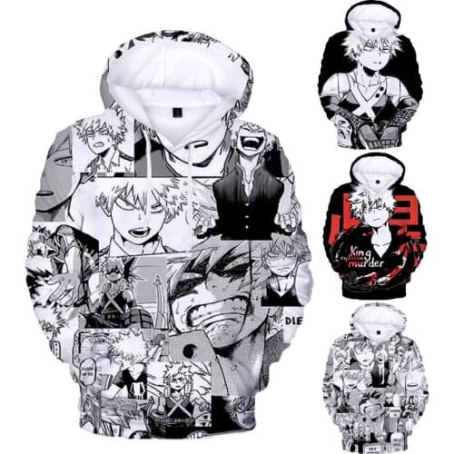2020 Boku No Hero Academia Bakugou Hoodie Sweatshirts Women Men Hip Hop Hooded Deku Himiko Toga 3D Print Hoodie Harajuku Clothes