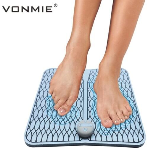 VONMIE EMS Foot Massage Wireless Muscle Stimulator Smart Pedicure Foot Reflexology ABS Training Device USB Rechargeable Unisex
