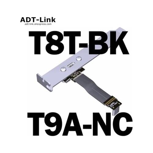 USB3.2 Right Angle USB-C Male To Right Angle USB-C Female Without E-mark IC Cable With PCI Bracket