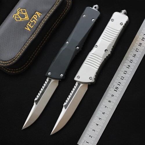 VESPA Tactical knife D2 Blade Aluminum Handle camping hunting knife survival knives pocket EDC outdoor fishing kitchen tool gift