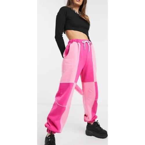 The Raggest Priest Block Color Relax Women Jogger Tracksuit