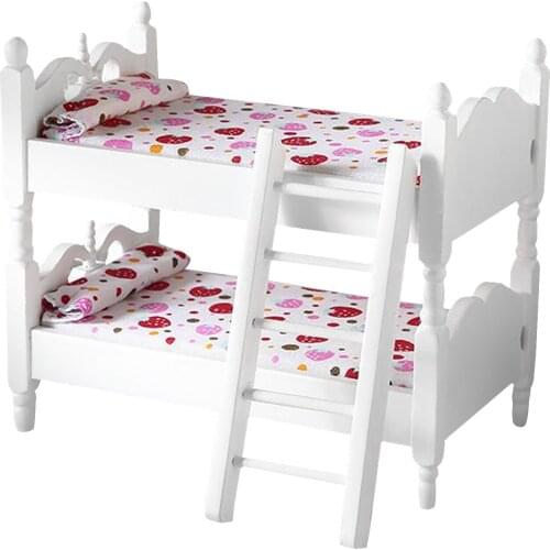 1:12 Game Miniature Furniture Kids Toy Dollhouse Bunk Bed Bedroom Accessories