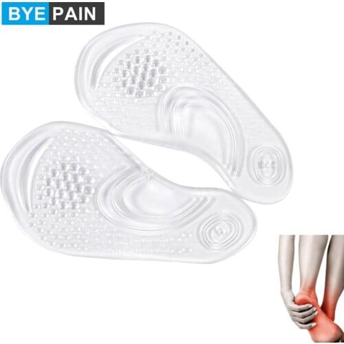 1Pair Transparent Adhesive Orthopedic Insoles Orthotic Arch Support Insole Flatfoot Correction ShoeCushion Pads Men Women
