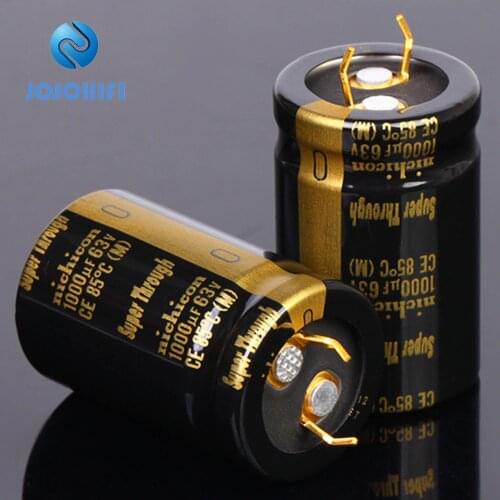 1pc-6pc 1000UF 63V 22x35mm KG Super Through Pitch 10mm 63V/10000uf Gold Foot Capacitors Super Penetration Electrolytic Capacitor