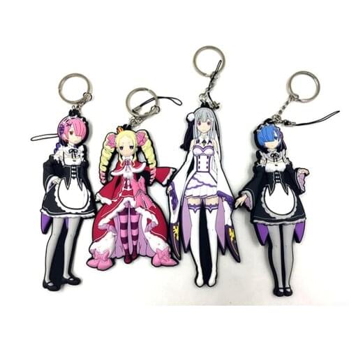 1pcs Japanese anime figure Re:Life in a different world from zero rubber Silicone mobile phone charms/keychain