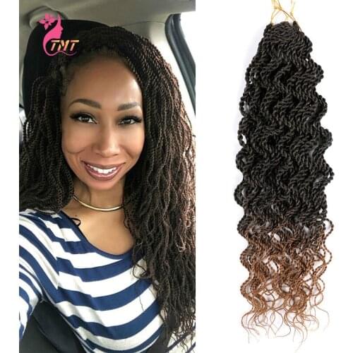 18 Inch Synthetic Senegalese Twist Crochet Hair Braids Ombre Pre-looped Twist Braids Senegalese Twist Hair Extension 15strands
