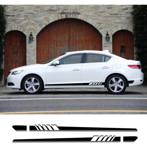 2Pcs Car Long Side Door Stickers For Acura MDX ILX RDX TLX DIY Auto Vinyl Film Decals Styling Automobile Car Tuning Accessories