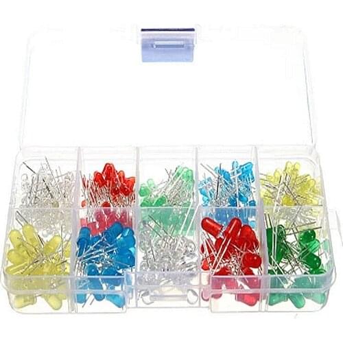 200Pcs 3MM 5MM LED Lamp Light-emitting Diode Light Bulb Resistance Light DIY Kits DC3V 20mA Red Yellow Green White Blue Lighting