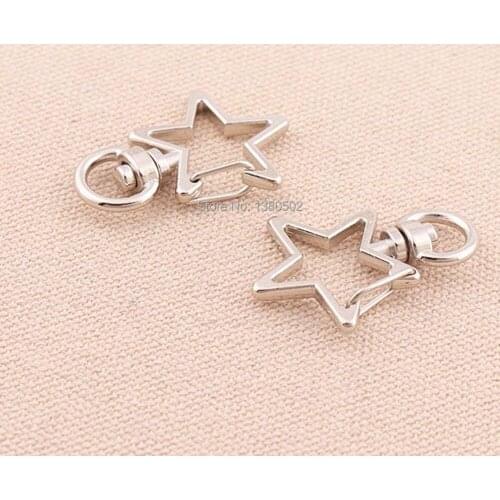 5pcs/lot star shape beautiful snap hook silver color swivel snap hook Trigger Hook spring buckle