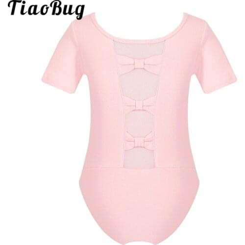 Short Sleeves Ballet Leotards Kids Gymnastics Leotard Girls Dance Bodysuit Dancewear Dance Costumes Toddler Cotton Dance Leotard