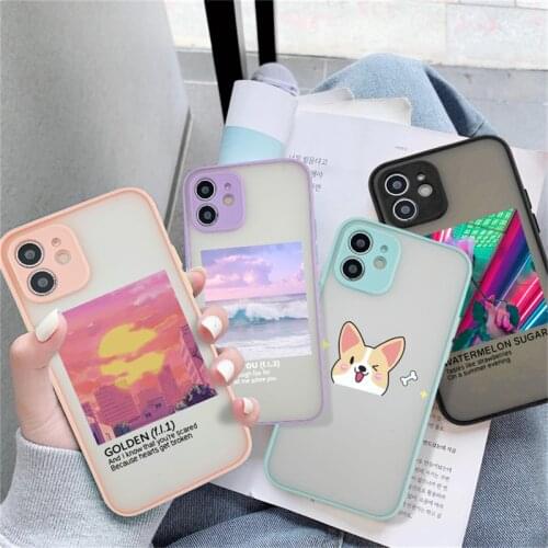 Art Sunset Retro Cartoon Funny Pattern Phone Case For iPhone 11 12 Pro Max XR XS Max 7 8 Plus X Colorful Camera Protection Case