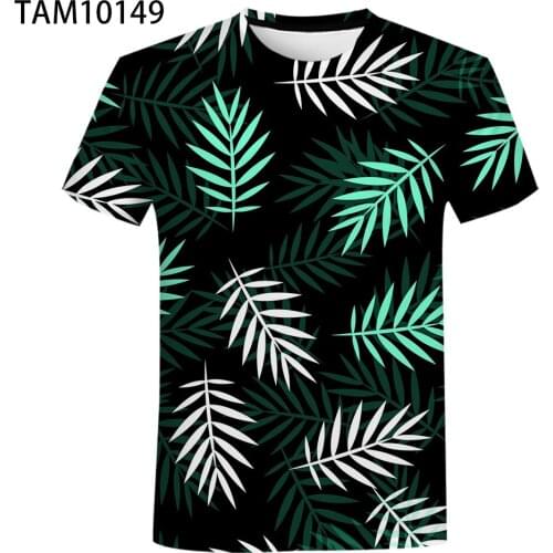 Summer Mens Womens Interesting Natural Cool And Fresh Green Grass Leaves 3D T-Shirt Childrens Short Sleeve Cute Top