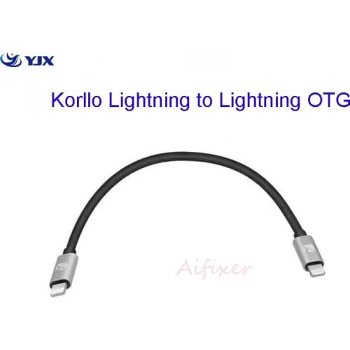 Korllo Lightning to Lightning OTG IOS Adapter Line for iPhone iPad Data Migration Cable Photo Video Chat Record Transmission