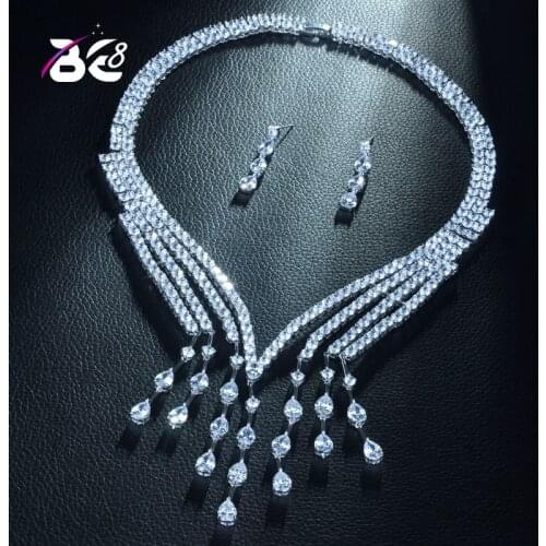 Be 8 New Fashion Necklace and Earring Jewelry Set Water Drop Shape for Women Fashion Jewelry Party Gift Bijoux Femme S346