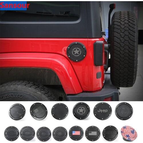 Sansour Tank Covers for Jeep Wrangler JK 2007-2017 Car oil Cap Fuel Tank Cap Cover for Jeep Wrangler Accessories Car Styling