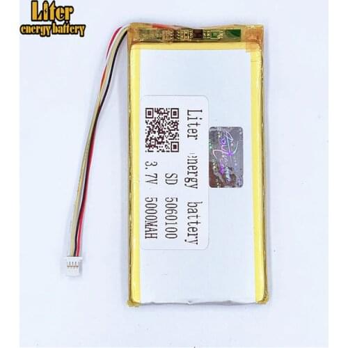 Plug 1.0-4P 5060100 3.7V 5000mAh tablet pc 7 inch MP4 MP5 rechargeable Li-polymer battery Li-po battery