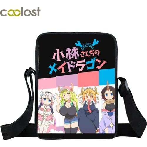 Anime Miss Kobayashis Dragon Maid Small Shoulder Bag Kanna Kamui Tohru Crossbody Bag Boys Girl School Bags Messenger Bags