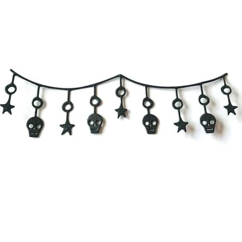 Metal Cutting Dies Halloween Skull Border Stencils For DIY Embossing Scrapbook Album Paper Card Decoration Craft