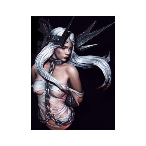 Resin Figure Model Kit Unassambled 1/10 ancient warrior woman with long hair bust Unpainted collect Figure Building Kit