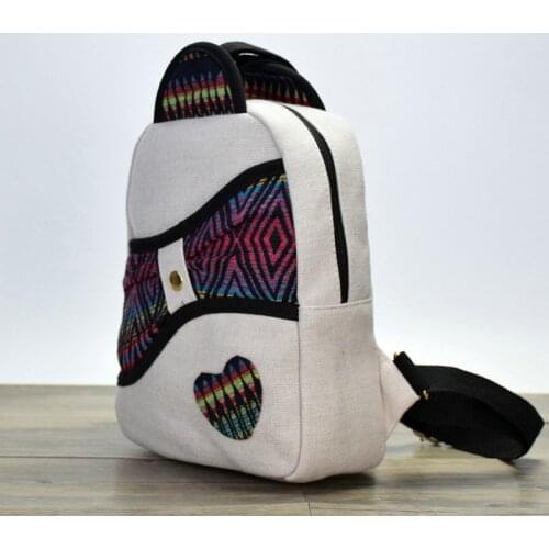 The new original national wind bag handbag cotton and linen retro mini backpack contracted antique small backpack