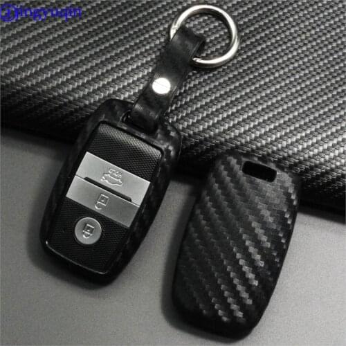 New Silicone Carbon Fiber Remote Key Fob Cover Case For Kia Rio Rondo Ceed Soul Sportage Sorento Carens Picanto Skin Sedona