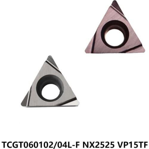 Original 10pcs Lathe Tools TCGT TCGT060102L-F TCGT060104L-F NX2525 VP15TF TCGT060102 TCGT060104 Turning Cutter Carbide Inserts