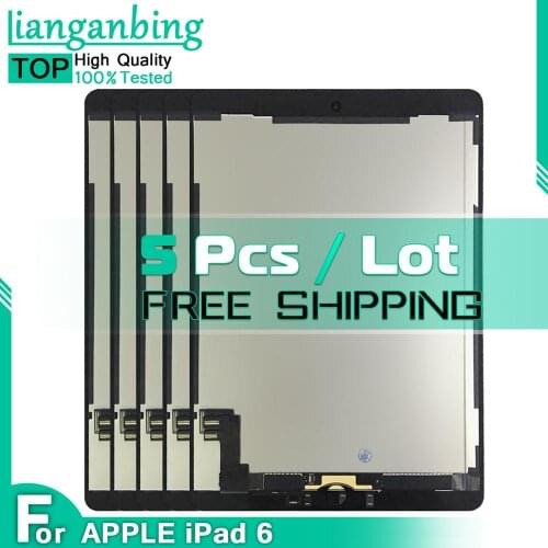 5Pices/Lot 5Pcs LCD +Adhesive For Apple iPad Air 2 iPad 6 A1567 A1566 Full LCD Display Touch Screen Digitizer Panel Assembly