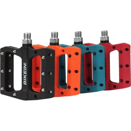 BIKEIN Multi-Colors Mountain Bike Ultralight Pedal MTB Pedals BMX Bicycle Flat Pedals Nylon Cycling Pedal 355g