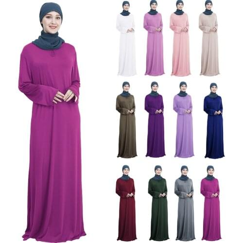 Ramadan Abaya Muslim Prayer Women Arab Dress Long Maxi Robe Kaftan Jilbab Islamic Stretch Loose Middle East Gown Worship Servic