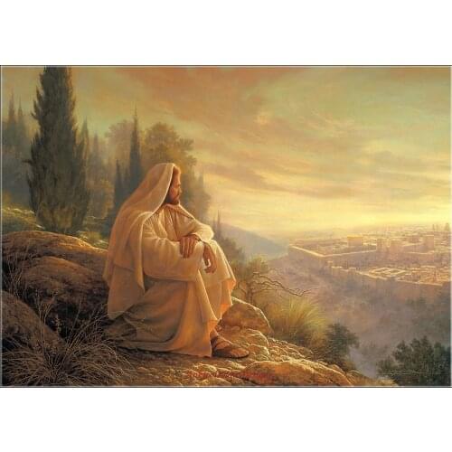 Counted Cross Stitch Kits Needlework Embroidery Crafts 14 ct Aida DMC Color DIY Arts Handmade Home Decor Jesus - O Jerusalem