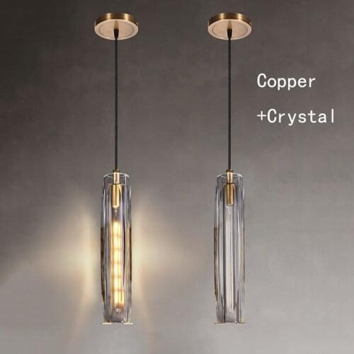 Modern K9 Crystal Pendant Lights Led Luxury Copper Hanging Lamps for Living Room Dining Room Lights Indoor Lighting Pendant Lamp