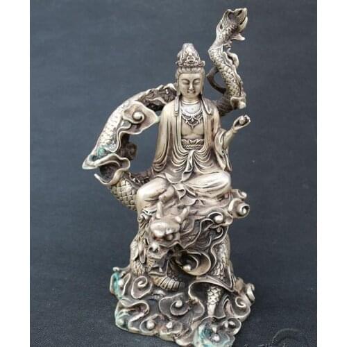 Antique Old copper statue /sculpture--the buddha of riding the dragon,hand-made crafts,best collection&adornment,free shipping