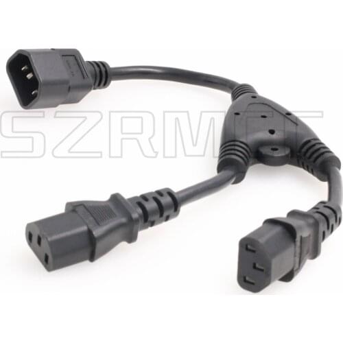UPS PDU Server Y Splitter Power Cord IEC320 C14 to 2 x C13 10A 250V Extension Cable 30cm
