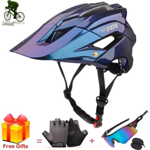 BATFOX Cycling Helmet for Men Bicycle Safety Cap Ultralight Outdoor In-mold Road Mountain Helmet Breathable Cycling Bike Helmet