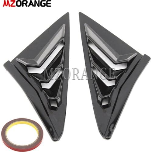 Rear Quarter Panel For Honda Civic Type R Hatchback 2020 2021 Window Side Louvers Vent Decal Cover ABS Black Carbon Fiber Color
