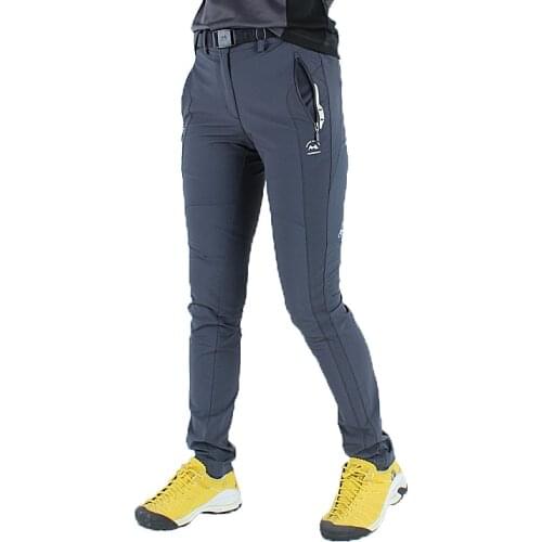 Women`s spring autumn outdoor quick-dry waterproof breathable slim elastic hiking pants ladies Trekking cycling sports trousers