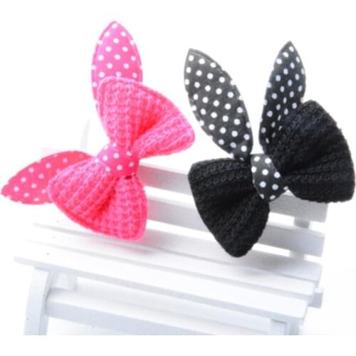 10PCS Cute Rabbit Ear Dog Hairpin Kitten Puppy Hair Clips Dog Grooming Bow Flower Hairpins Dog Accessories Pet Hair Decorative