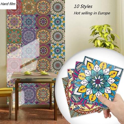 10 Styles of Colorful Ethnic Style Home Landscaping Decoration Self-adhesive Wallpaper, Waterproof and Antifouling