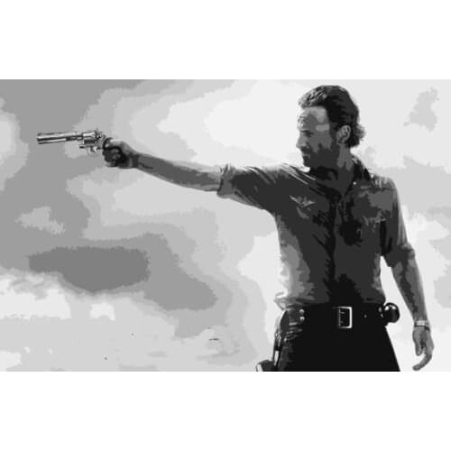 100%Handmade Walking Dead oil painting NOT print poster.Hand painted