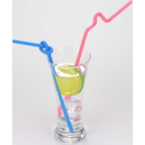 100pcs Outdoor Flexible Bendy Party Disposable Plastic Drinking Straws Travel Portable Hiking Straws Tableware #P2