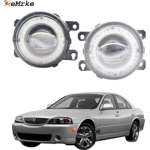 2Pcs Car Lens LED Angel Eye Fog Lights DRL Daytime Running Light Lamp for Lincoln LS Sport 2006