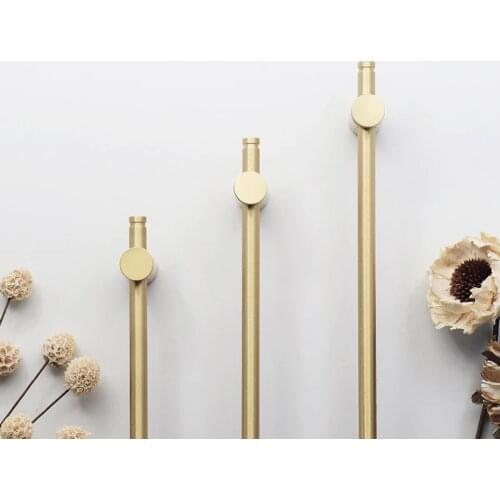 2PCS Long Gold Brass Cabinet Handles Wardrobe Kitchen Cupboard Pulls Drawer Knobs Door Furniture Handle Hardware GF51