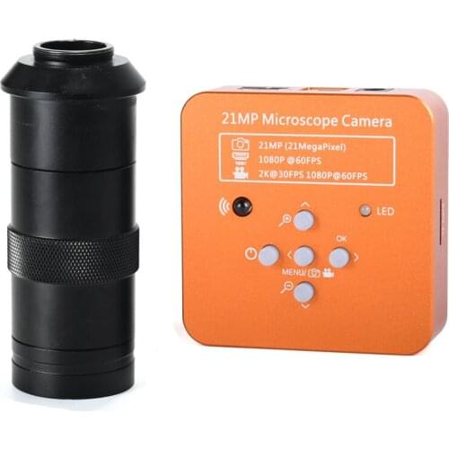 21MP 2K 1080P 60FPS HDMI USB Industrial Digital Video Microscope Camera mikroskop kamera Magnifier for Phone PCB THT Soldering