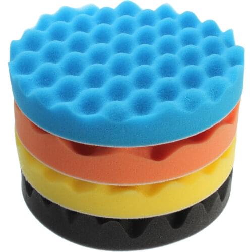 4Pcs/Set 3 4 5 6 7 Inch Buffing Polishing Sponge Pad Kiit For Car Auto Polisher