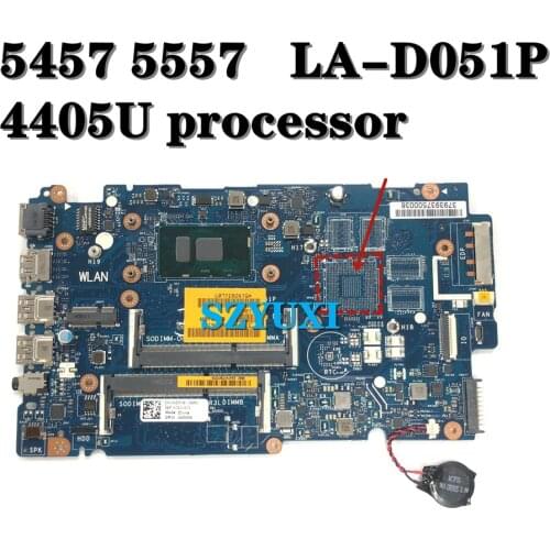 4405U processor For Inspiron 5457 5557 Laptop Motherboard BAV00 LA-D051P CN-032D60 32D60 Mainboard 100% tested