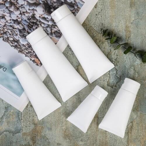 50pcs/lot 10ml 15ml 30ml 50ml 100ml Container Cosmetic Soft Tube Travel Bottle Refillable white Lipgloss Tubes Empty Glossy