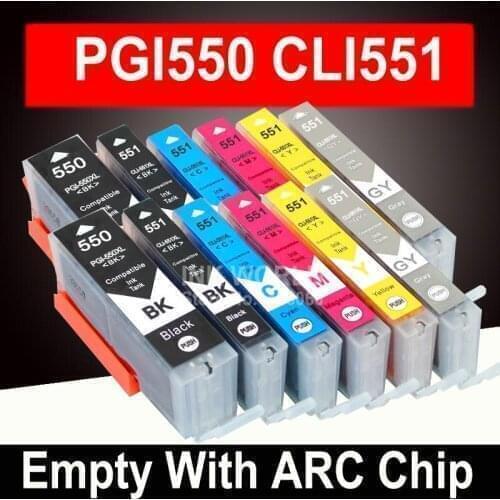 6 color Compatible ink Cartridges For Canon MG6350 MG7150 IP8750 Ip7250 printer PGI-550 CLI 551 PGI550 CLI551